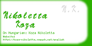 nikoletta koza business card